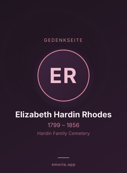 Gedenkportrait von Elizabeth Hardin Rhodes