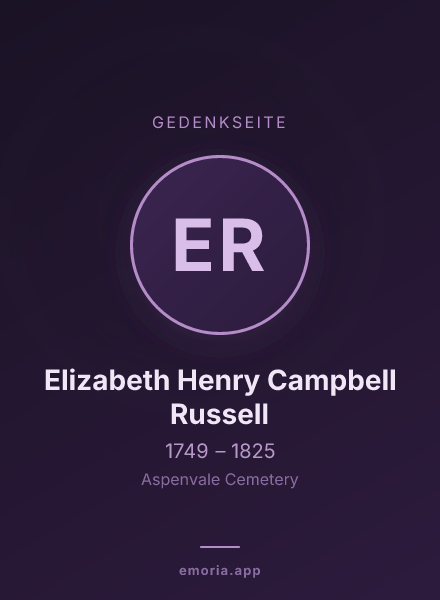 Gedenkportrait von Elizabeth Henry Campbell Russell