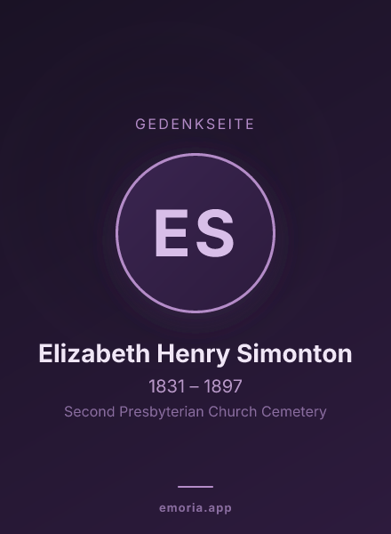 Gedenkportrait von Elizabeth Henry Simonton