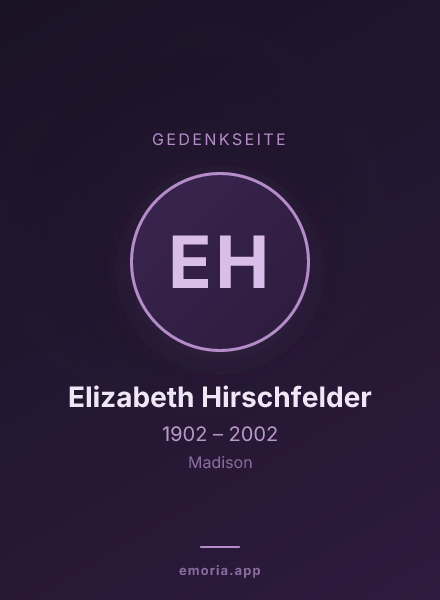 Gedenkportrait von Elizabeth Hirschfelder