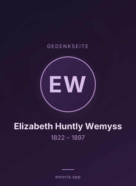 Gedenkportrait von Elizabeth Huntly Wemyss