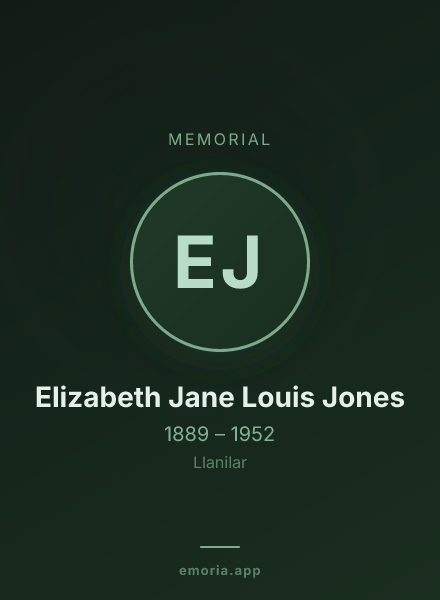 Memorial portrait of Elizabeth Jane Louis Jones