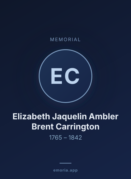 Memorial portrait of Elizabeth Jaquelin Ambler Brent Carrington