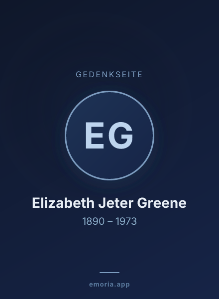 Gedenkportrait von Elizabeth Jeter Greene