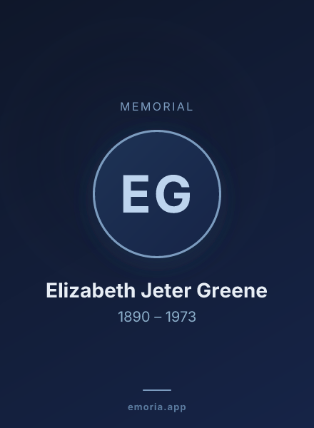Memorial portrait of Elizabeth Jeter Greene