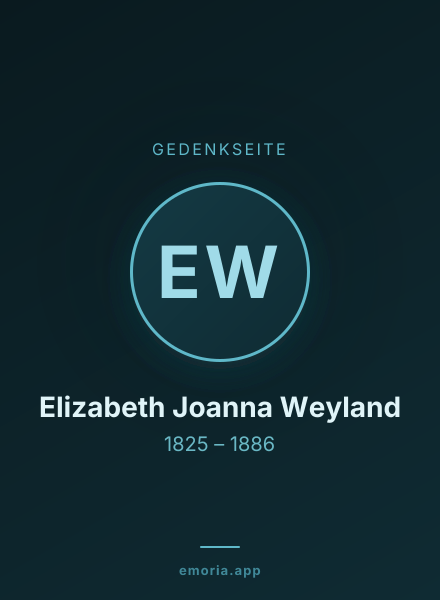 Gedenkportrait von Elizabeth Joanna Weyland