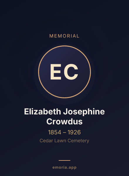 Memorial portrait of Elizabeth Josephine Crowdus