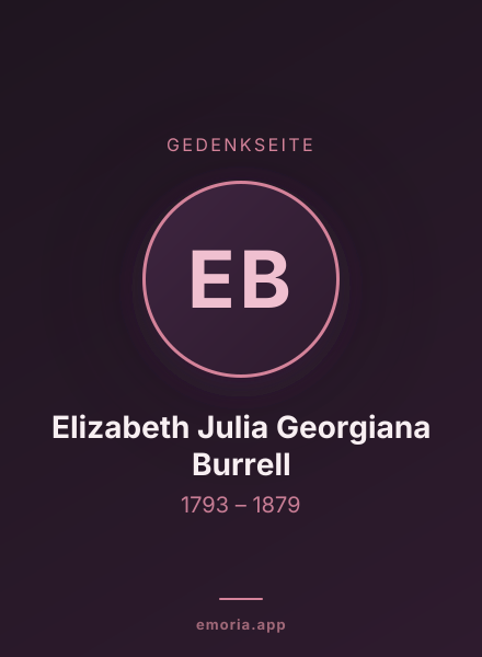 Gedenkportrait von Elizabeth Julia Georgiana Burrell