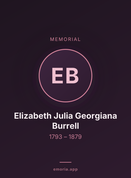 Memorial portrait of Elizabeth Julia Georgiana Burrell