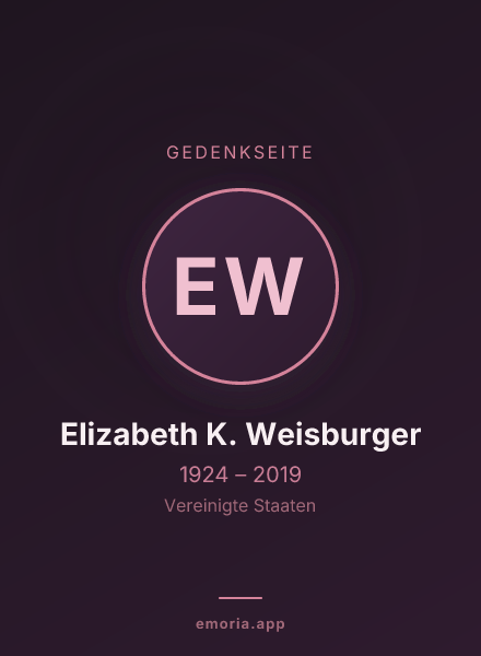 Gedenkportrait von Elizabeth K. Weisburger