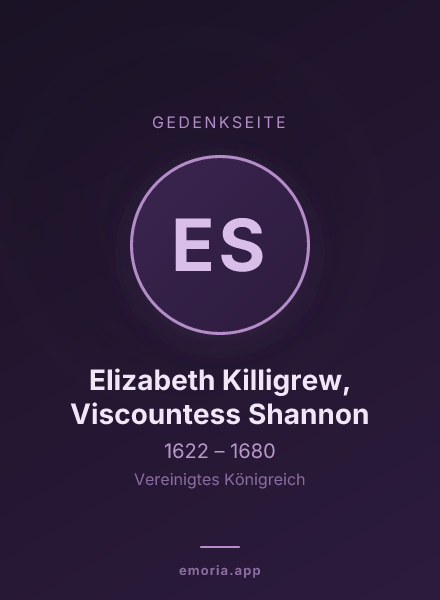 Gedenkportrait von Elizabeth Killigrew, Viscountess Shannon