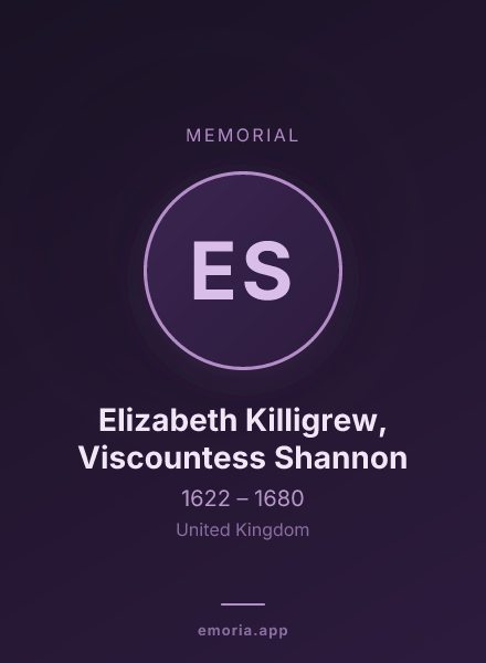 Memorial portrait of Elizabeth Killigrew, Viscountess Shannon