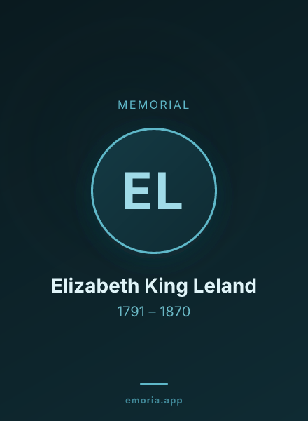 Memorial portrait of Elizabeth King Leland