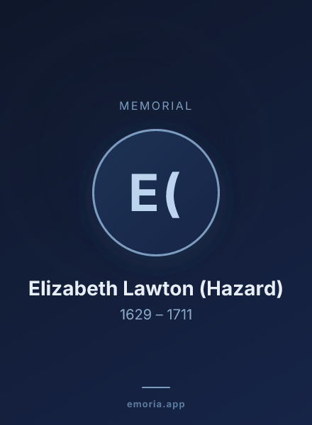 Memorial portrait of Elizabeth Lawton (Hazard)