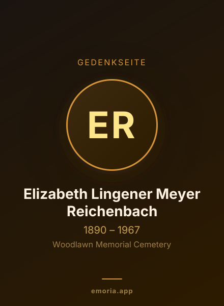 Gedenkportrait von Elizabeth Lingener Meyer Reichenbach