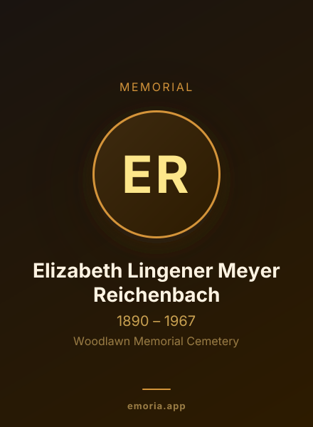 Memorial portrait of Elizabeth Lingener Meyer Reichenbach