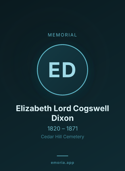 Memorial portrait of Elizabeth Lord Cogswell Dixon