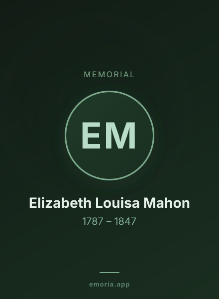 Memorial portrait of Elizabeth Louisa Mahon