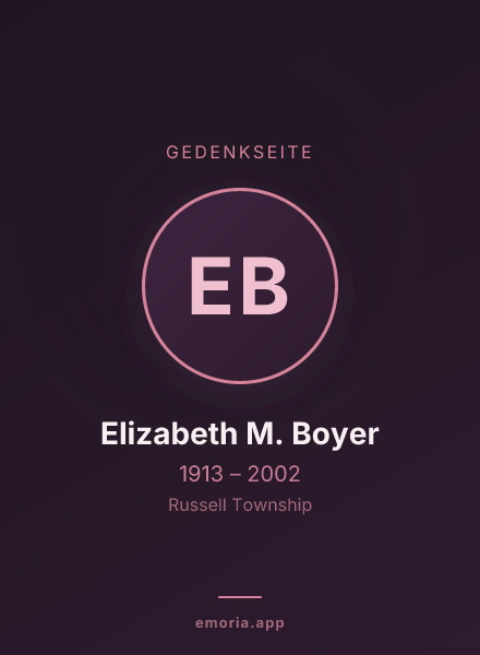 Gedenkportrait von Elizabeth M. Boyer