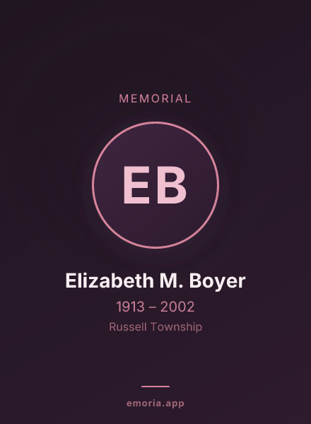 Memorial portrait of Elizabeth M. Boyer