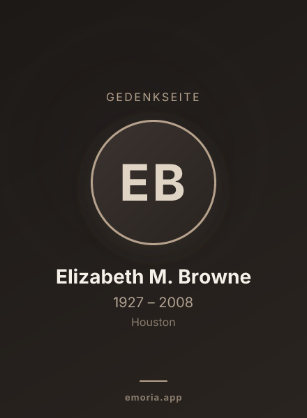 Gedenkportrait von Elizabeth M. Browne