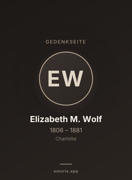 Gedenkportrait von Elizabeth M. Wolf