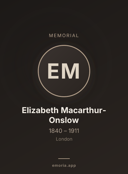Memorial portrait of Elizabeth Macarthur-Onslow