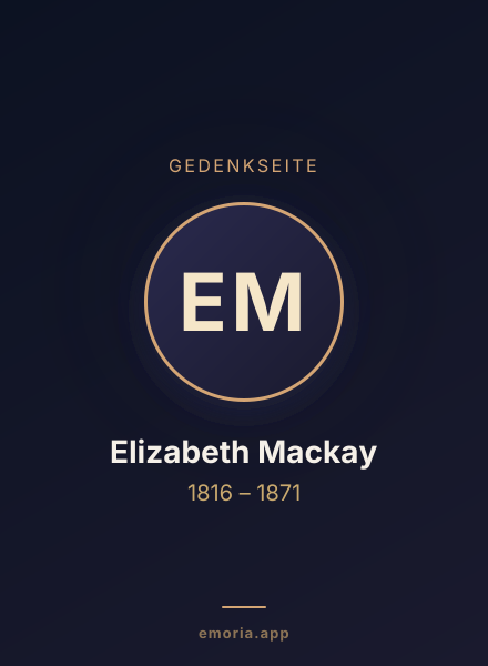 Gedenkportrait von Elizabeth Mackay