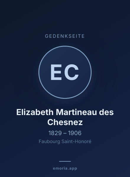 Gedenkportrait von Elizabeth Martineau des Chesnez