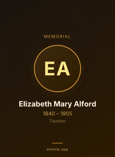 Memorial portrait of Elizabeth Mary Alford