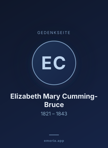 Gedenkportrait von Elizabeth Mary Cumming-Bruce