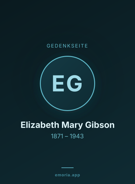 Gedenkportrait von Elizabeth Mary Gibson