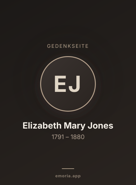 Gedenkportrait von Elizabeth Mary Jones