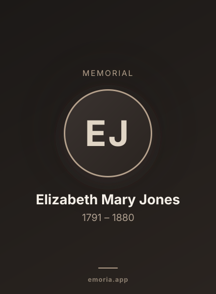 Memorial portrait of Elizabeth Mary Jones