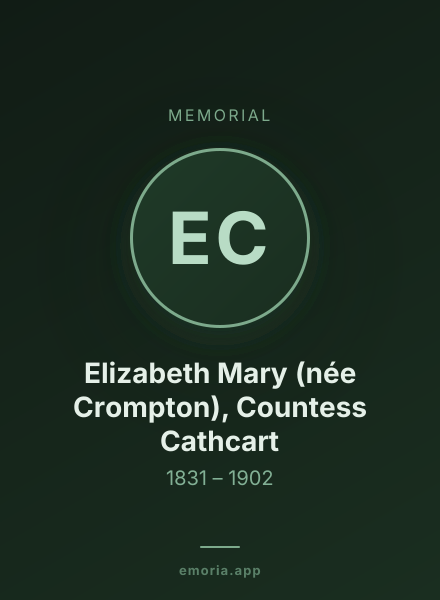 Memorial portrait of Elizabeth Mary (née Crompton), Countess Cathcart