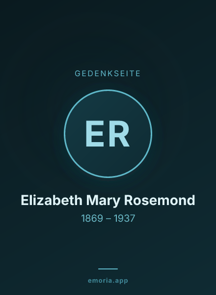 Gedenkportrait von Elizabeth Mary Rosemond