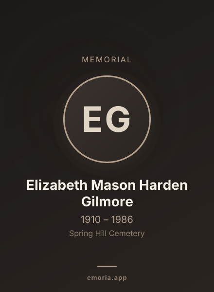 Memorial portrait of Elizabeth Mason Harden Gilmore