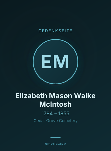 Gedenkportrait von Elizabeth Mason Walke McIntosh