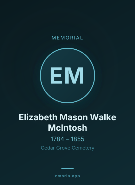Memorial portrait of Elizabeth Mason Walke McIntosh