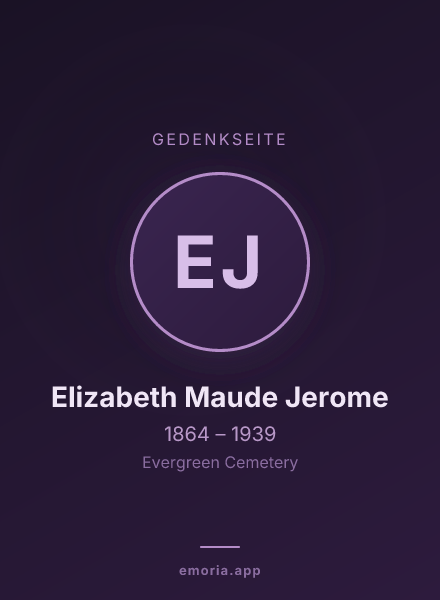 Gedenkportrait von Elizabeth Maude Jerome