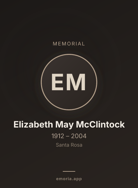 Memorial portrait of Elizabeth May McClintock