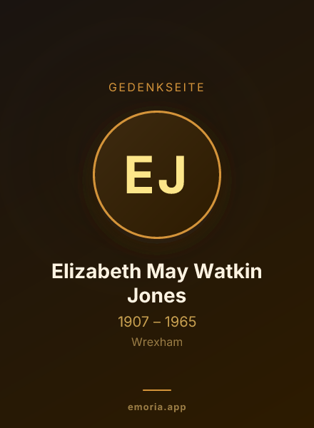 Gedenkportrait von Elizabeth May Watkin Jones