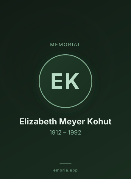 Memorial portrait of Elizabeth Meyer Kohut