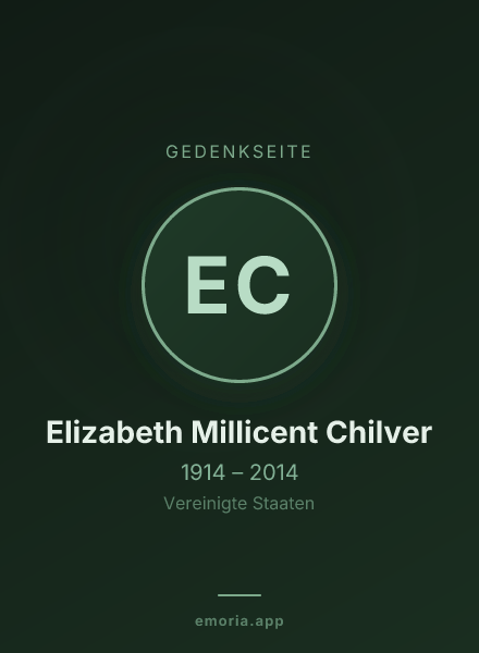 Gedenkportrait von Elizabeth Millicent Chilver