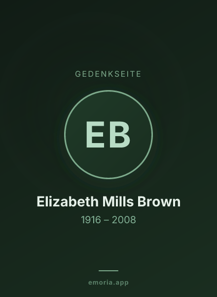 Gedenkportrait von Elizabeth Mills Brown