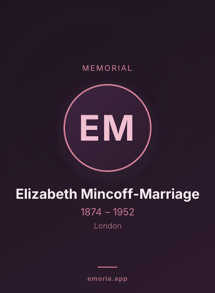 Memorial portrait of Elizabeth Mincoff-Marriage