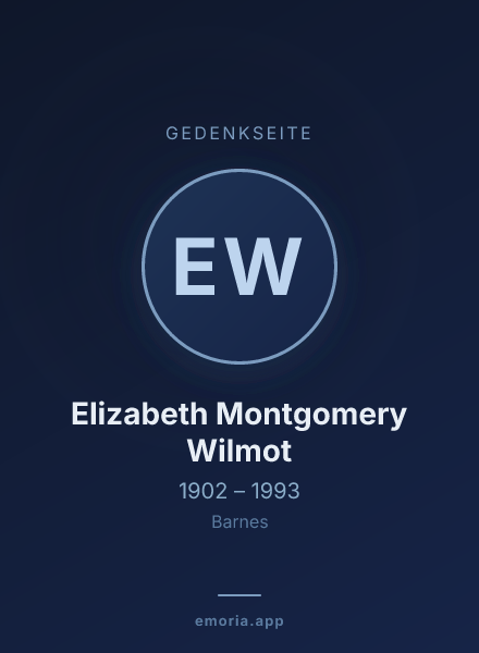 Gedenkportrait von Elizabeth Montgomery Wilmot