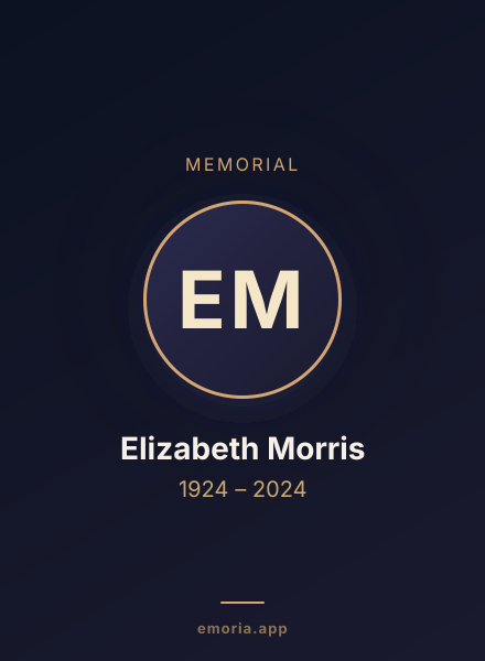 Memorial portrait of Elizabeth Morris