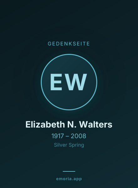 Gedenkportrait von Elizabeth N. Walters