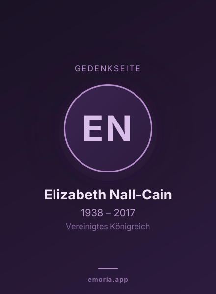 Gedenkportrait von Elizabeth Nall-Cain